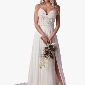 Beach Wedding Dresses for Bride 2025 Lace Boho Bridal Wedding Gowns